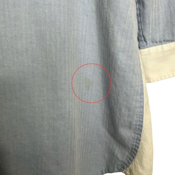 BCBGMAXAZRIA Rebekah Blocked A-Line Shirt Dress FLAW Light Blue Womens XS - Picture 7 of 8